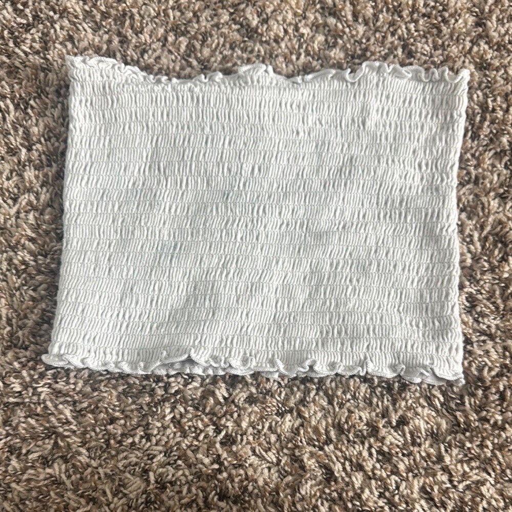 Hollister Light Gray Smocked Tube Top